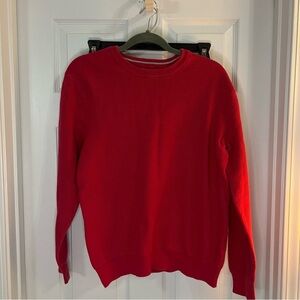 Classic Red Knit Crewneck Sweater Soft Pullover XL